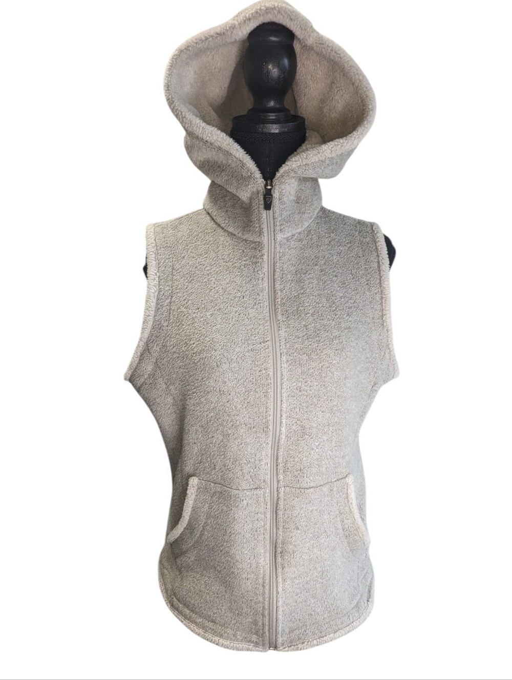 Kuhl Women's Light Gray Hooded Sherpa Fleece Vest Size S